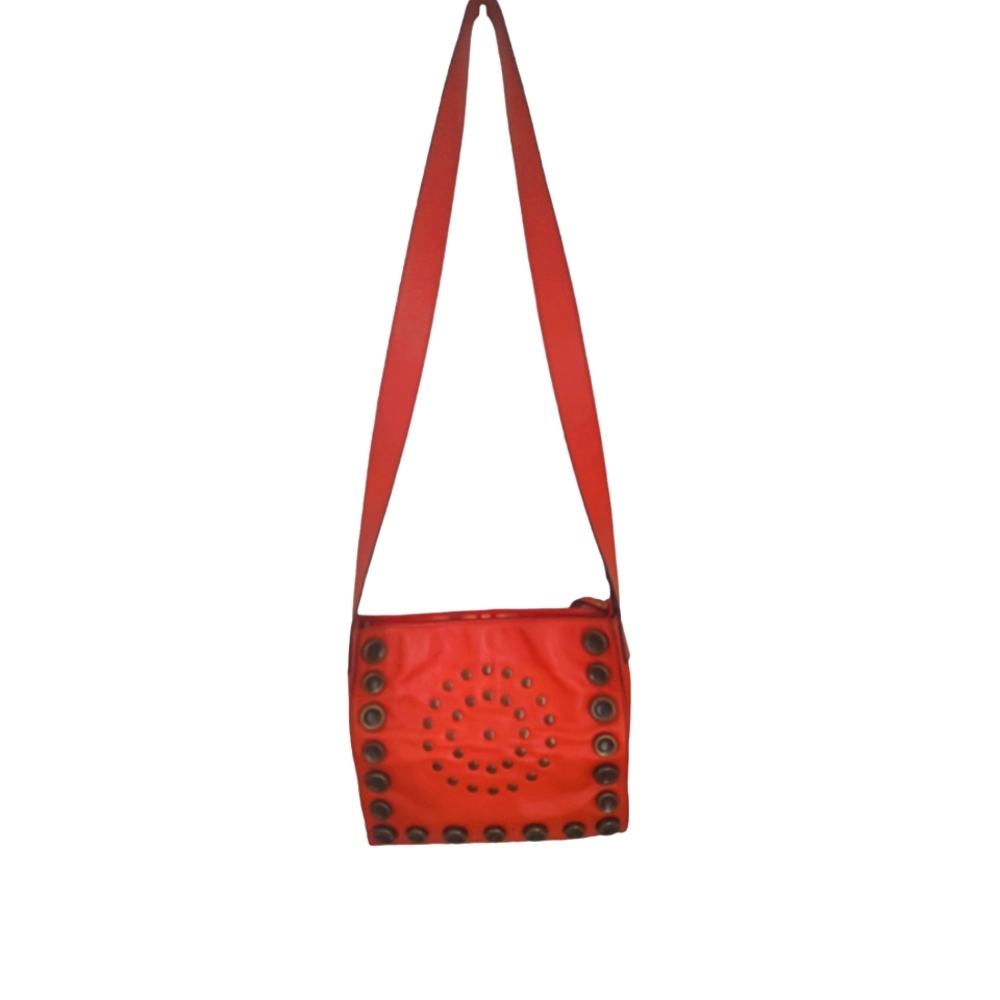 Hype Red Crossbody Bag with Stud Accents